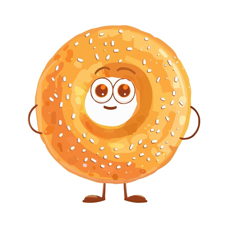Vecteur vector un personnage de dessin animé bagel avec des bras et des jambes sur fond blanc