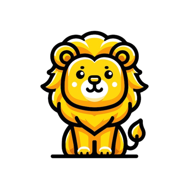 Vecteur vector de personnages de dessins animés avec des icônes de lions mignons