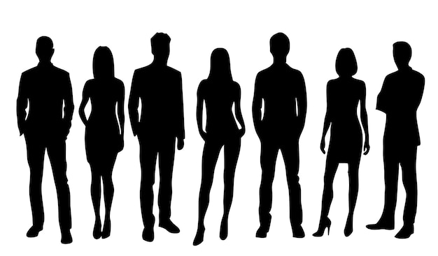 Vector de personnes d'affaires silhouette d'homme et de femme