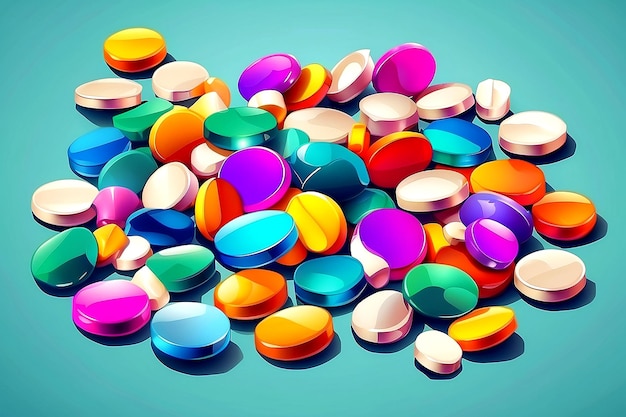 Vecteur vector pilules médicinales colorées isolées