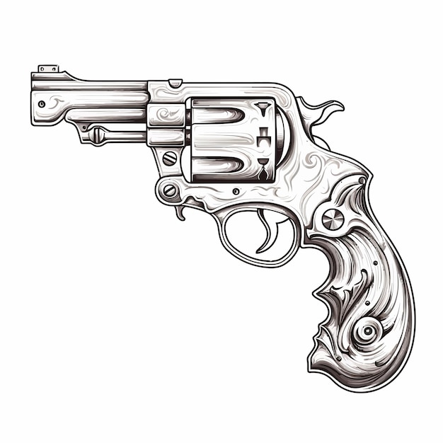 Vecteur vector de pistolet ou de revolver occidental