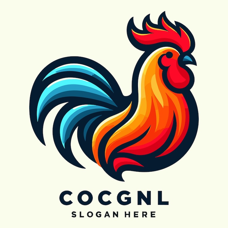 Vecteur vector plat abstrait coq gradient logo coloré génératif ai