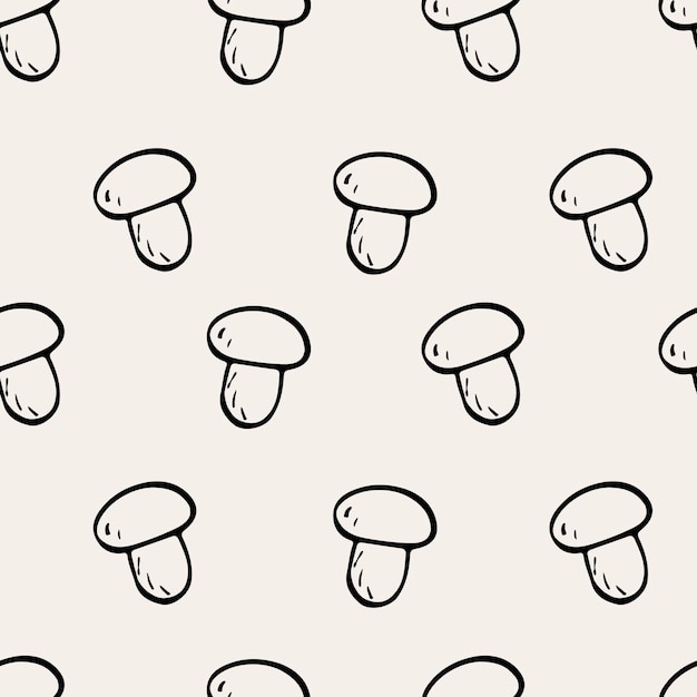 Vector Plate Illustration Transparente Motif D'icônes De Champignons. Les Objets Doodle Sont Découpés. Décoration De Fond.