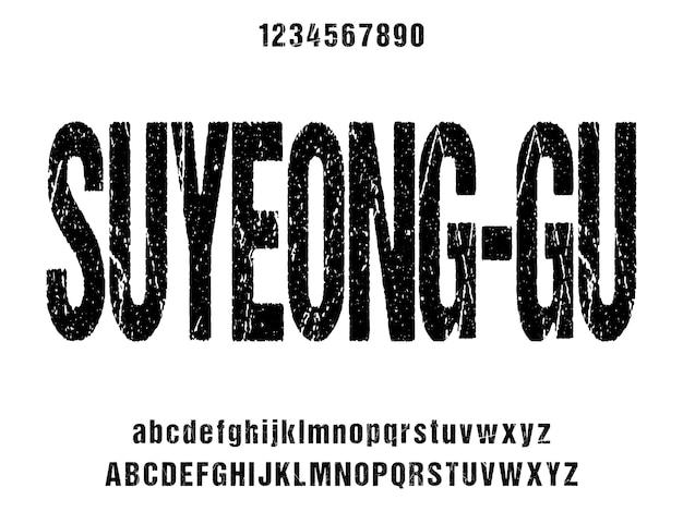 Vector de police d'affichage condensé SUYEONGGU avec alternatives et ligatures
