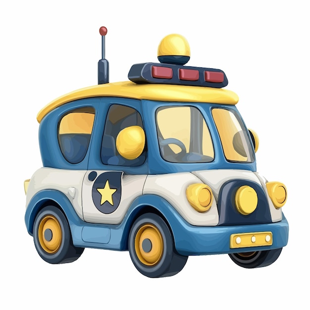 Vector_police_carfunny_transportation_pour_les Enfants