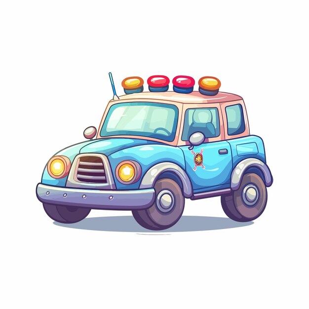 Vecteur vector_police_carfunny_transportation_pour_les enfants