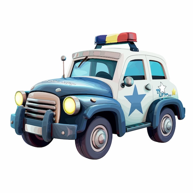 Vector_police_carfunny_transportation_pour_les Enfants