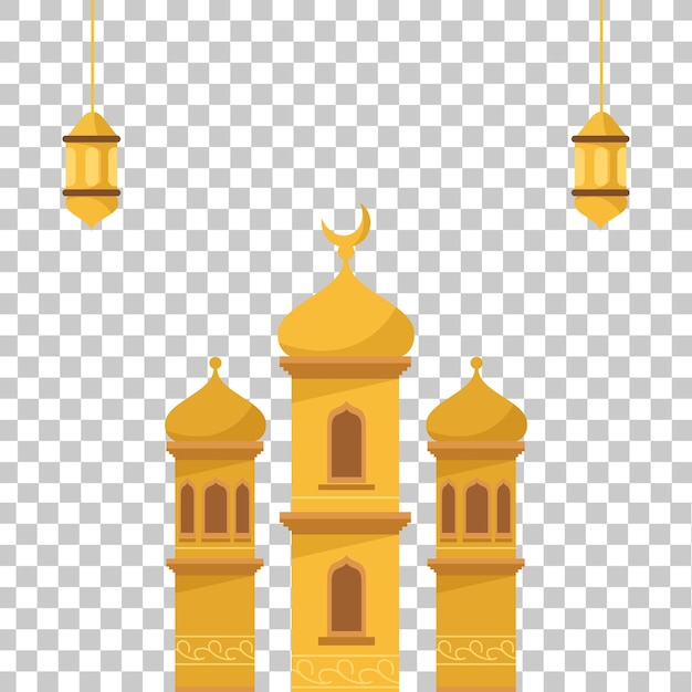 Vecteur vector ramadan kareem masjid avec une lanterne de lampe 2024