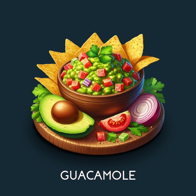 Vecteur vector réaliste guacamole