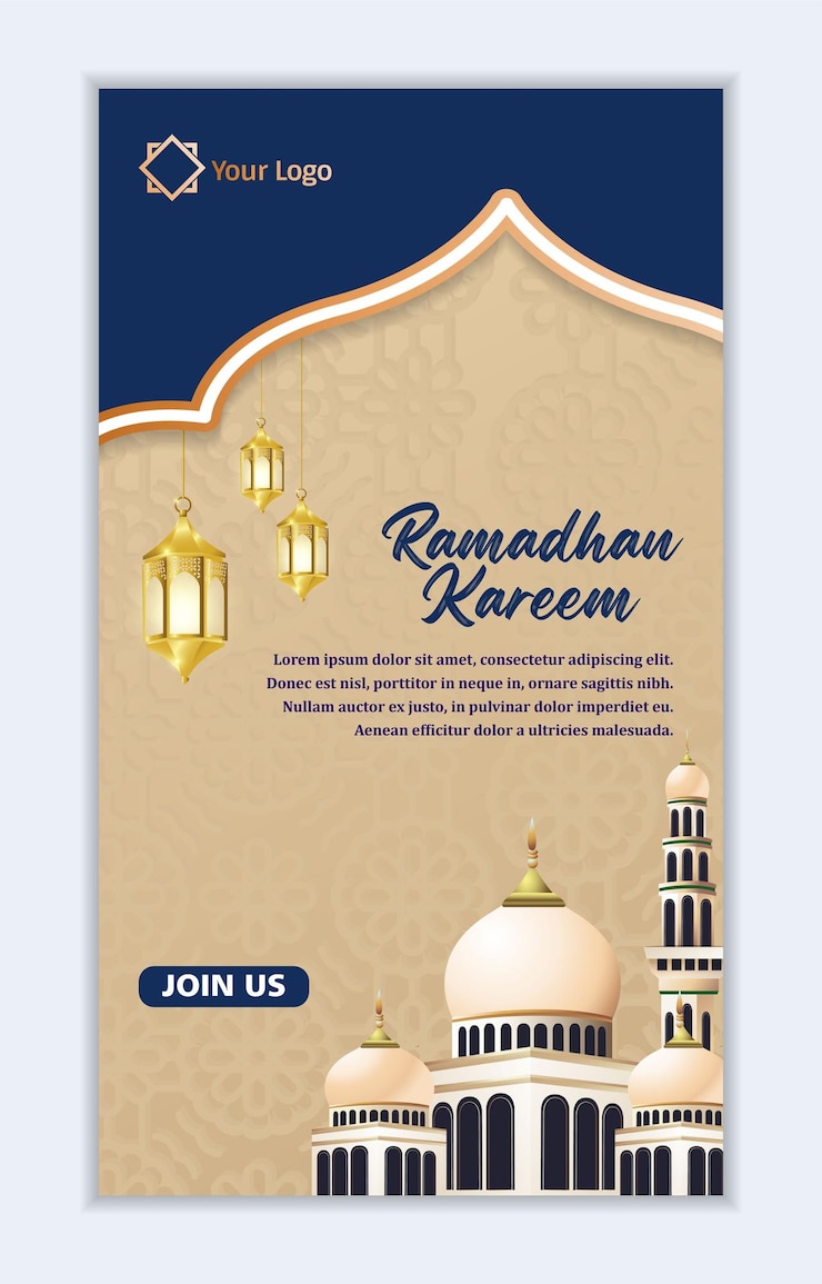 Vecteur vector réalistes histoires d'instagram du ramadan
