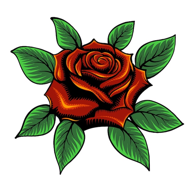 Vecteur vector roses rouges dessin d'illustration florale