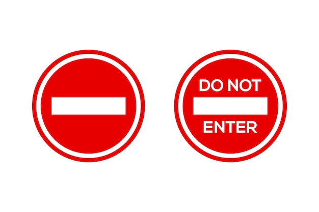 Vector de signe d'arrêt ou signe interdit et symbole d'arrêter d'avertissement