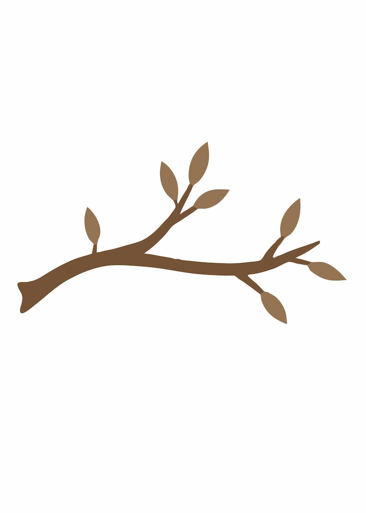 Vecteur vector de silhouette de branche d'arbre sur fond blanc