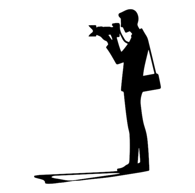 Vector De La Silhouette De La Caméra Du Photographe