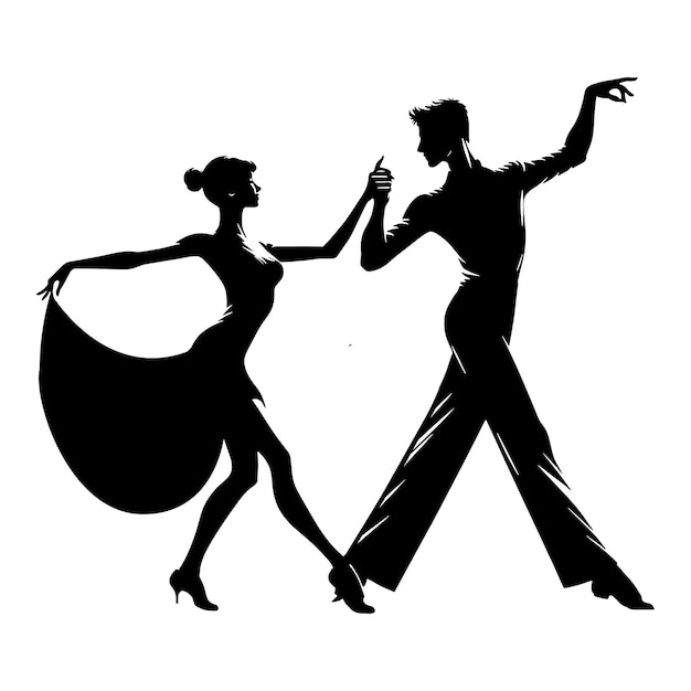 Vecteur vector de la silhouette de la danse de samba de salle de bal