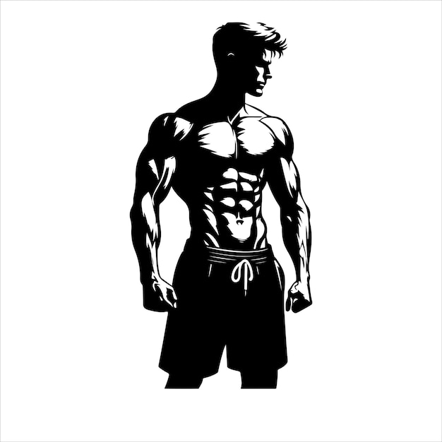 Vector de silhouette du logo du gymnase en couleur noire