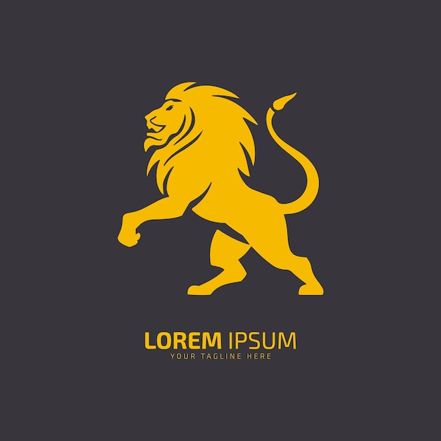 Vector De La Silhouette Du Logo Du Lion Frappant Sur Fond Noir