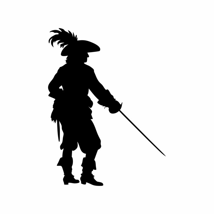 Vecteur vector de la silhouette du mousquetaire