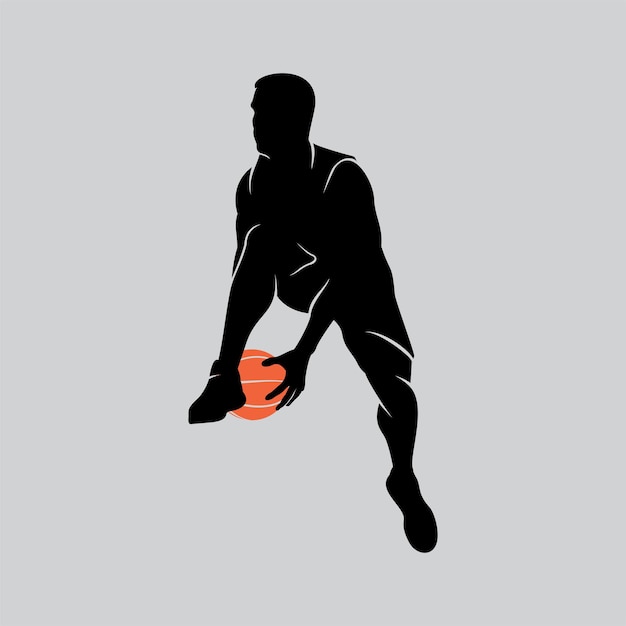 Vector de la silhouette du mouvement du joueur de basket-ball