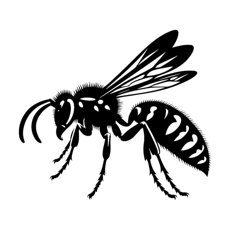 Vecteur vector de la silhouette de la guêpe