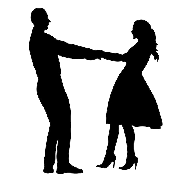 Vector Silhouette Isolée Homme Et Femme