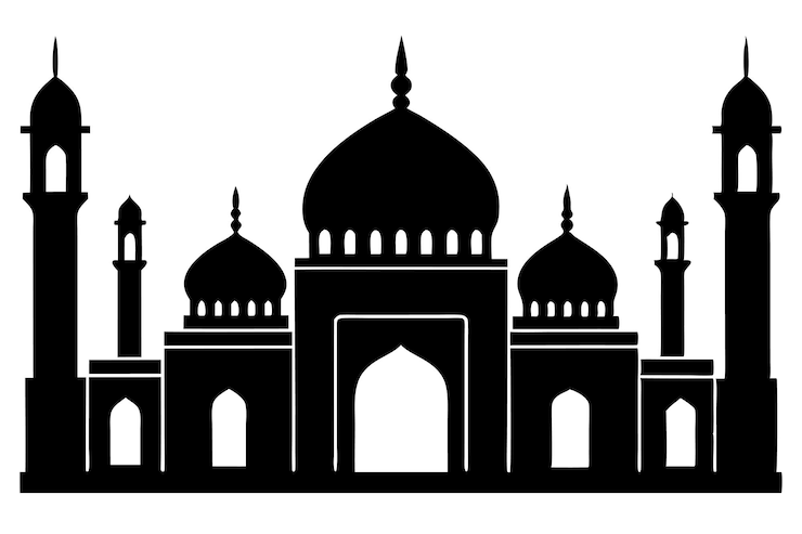 Vecteur vector de la silhouette d'une mosquée islamique