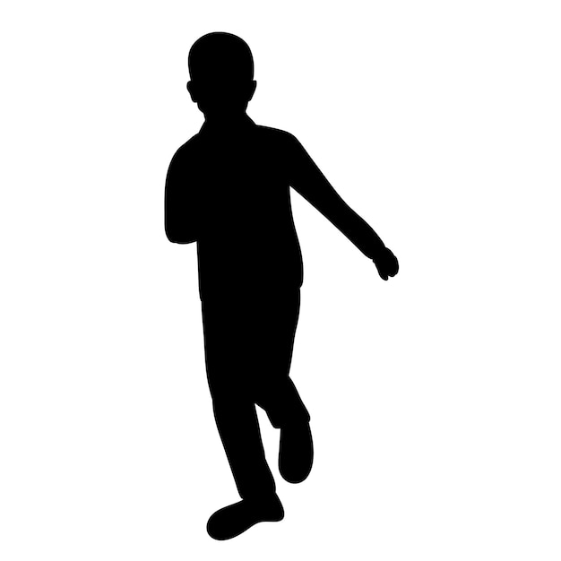 Vecteur vector silhouette noire isolée enfant s'exécute