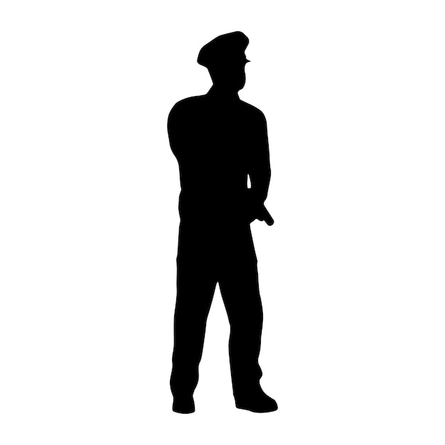 Vecteur vector de silhouette de police isolé noir sur fond blanc