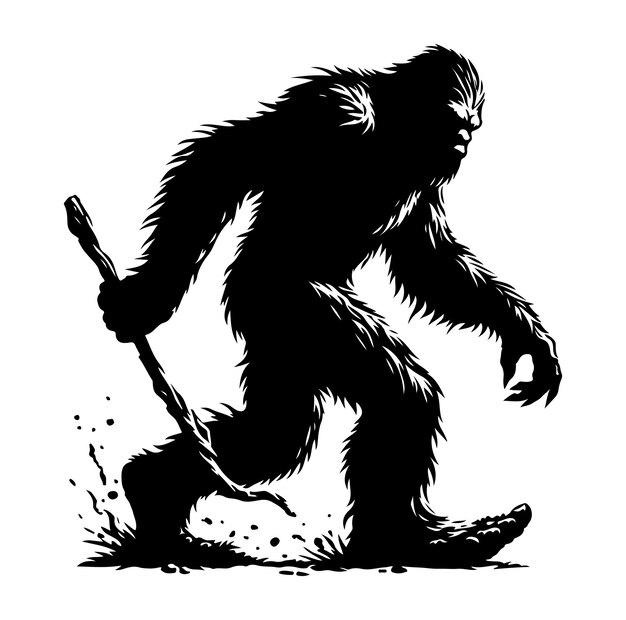 Vector De Silhouettes De Bigfoot Et Illustration Du Concept De Bigfoot