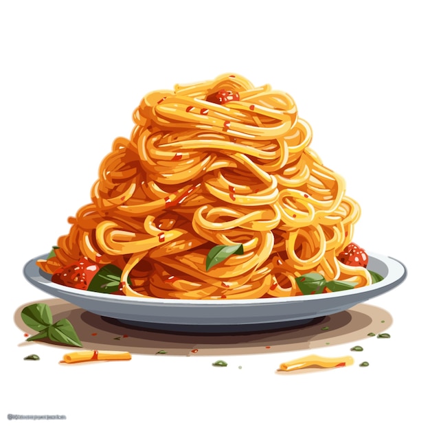 Vecteur vector de spaghettis sur fond blanc