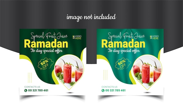 Vecteur vector spécial ramadan kareem vente de nourriture post sur les réseaux sociaux et modèle de post sur instagram