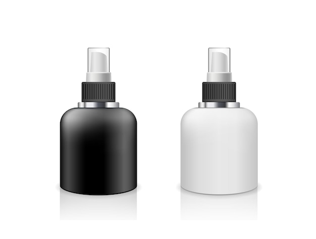 Vector Spray flacon produits noir et blanc collection de design de petite taille