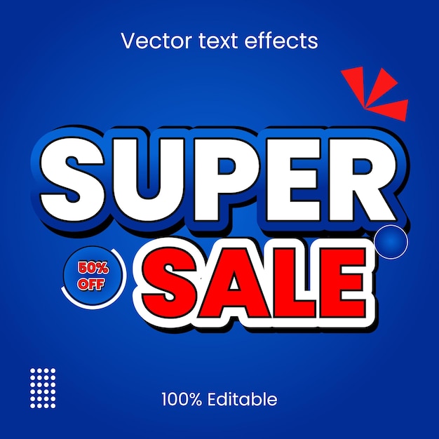 Vector super vente conception d'effets de texte 3D modifiables