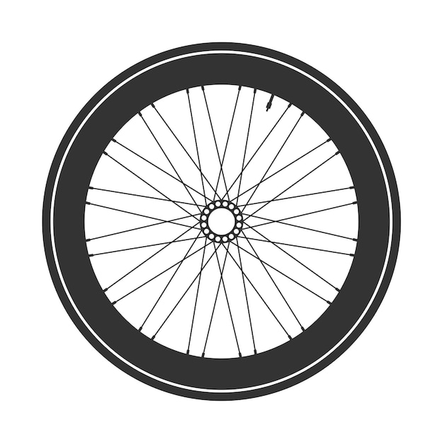 Vector De Symbole De Roue De Vélo Vélo Pneu De Montagne En Caoutchouc Avec Soupape Vélo De Montagne De Fitness