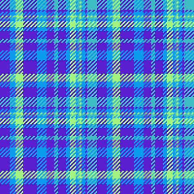 Vector tartan vérification du motif de texture arrière-plan avec un tissu sans couture textile à carreaux en indigo et couleurs vives