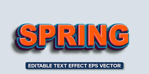 Vector de texte 3D éditable en couleur rouge printemps