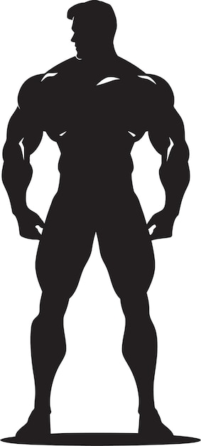 Vector Vigilante Bodybuilders Design noir Silhouette solide Art vectoriel du corps entier