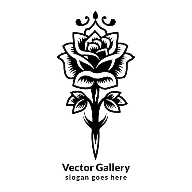 Vecteur vector vintage rose design de tatouage flash de la vieille école