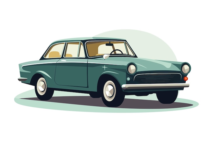 Vecteur vector d'une voiture vintage soviétique russe poste de voiture rétro