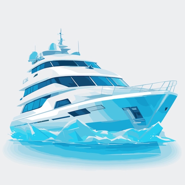 Vecteur vector de yacht de glace sur un fond blanc