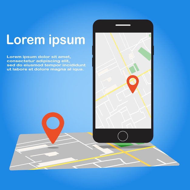 Vectorielle De Smartphone Avec Application De Navigation à L'écran.