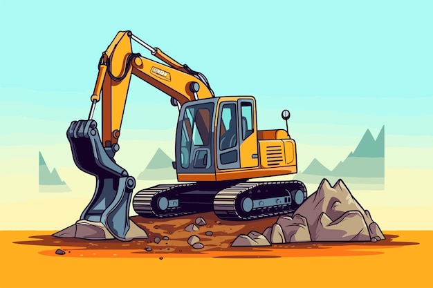 Véhicule D'excavation équipement De Construction En Jaune Machines Spéciales Pour Le Bâtiment