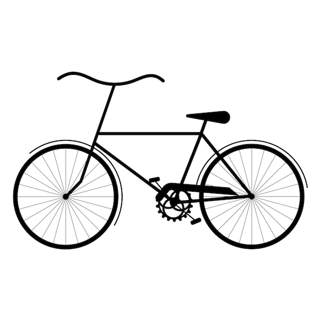 Vélo contour noir isolé sur fond blanc Illustration vectorielle eps 10 Concept décoration équipement sportif icône icône symbole signe piste de sport
