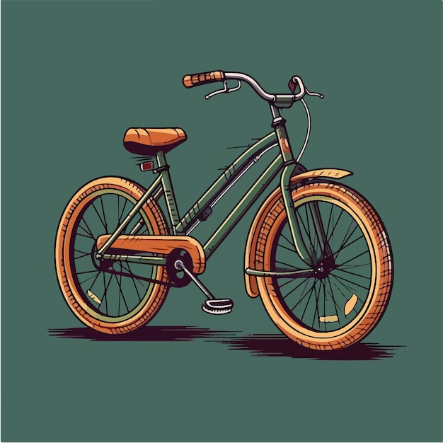 Vélo sur fond vert, vélo vintage.