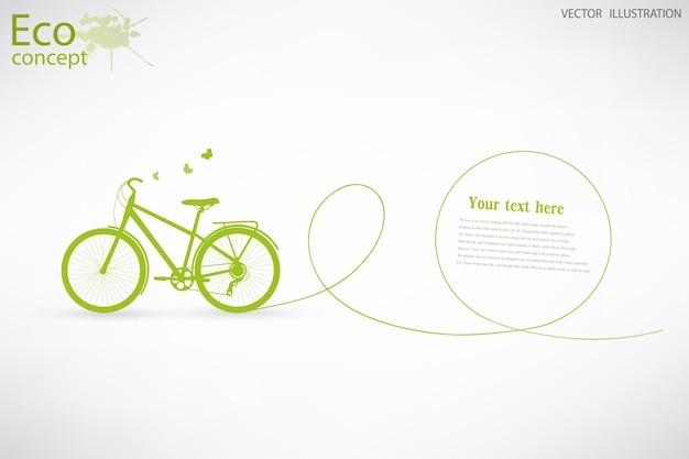 Vecteur vélo sur un globe monde respectueux de l'environnement illustration de l'écologie le concept d'infographie