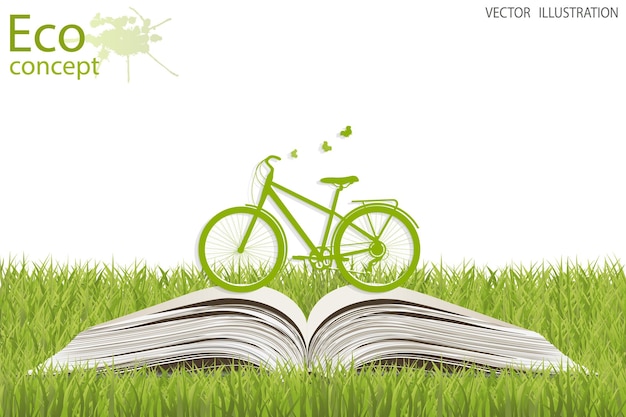 Vélo Sur Un Globe Monde Respectueux De L'environnement Illustration De L'écologie Le Concept
