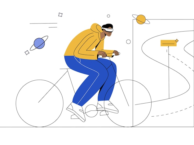 Vecteur vélo avec illustration plate vr