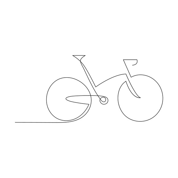 Vélo Une Ligne Contour Continu Illustration Vectorielle 1