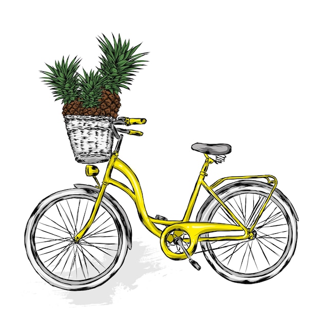 Vélo vintage aux ananas