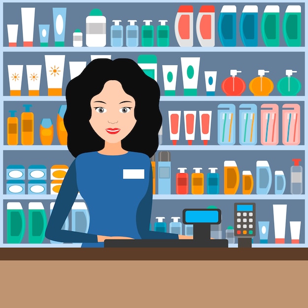 Le Vendeur En Magasin De Cosmétiques Et De Soins Personnels